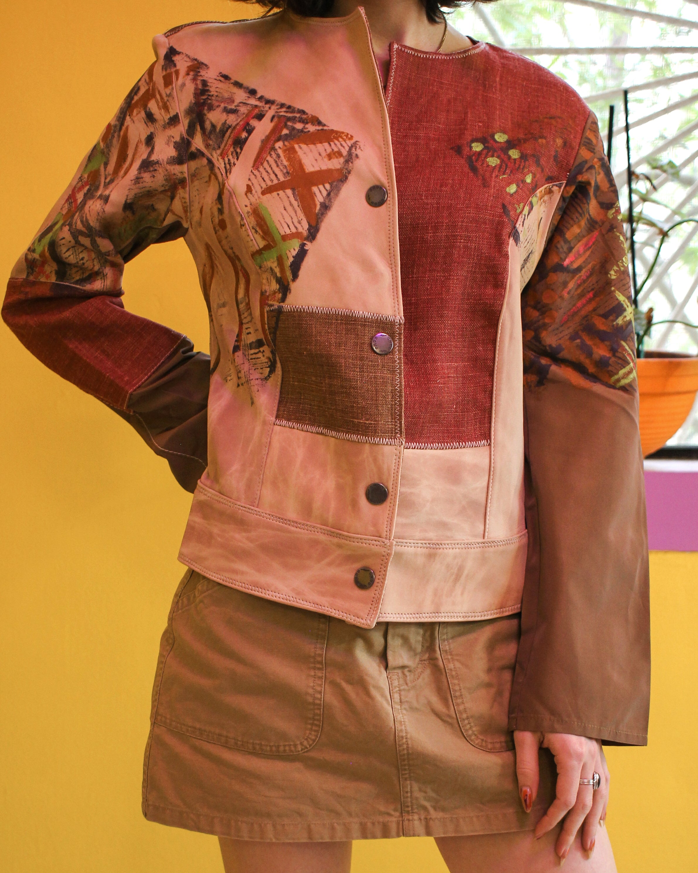 Patchwork Leather Jacket