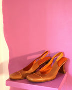Max Mara Leather Slingback Heels