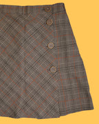 Plaid Buttoned Mini Skirt