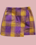 Purple & Mustard Plaid Mini Skirt