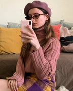 Mauve Wool Beret