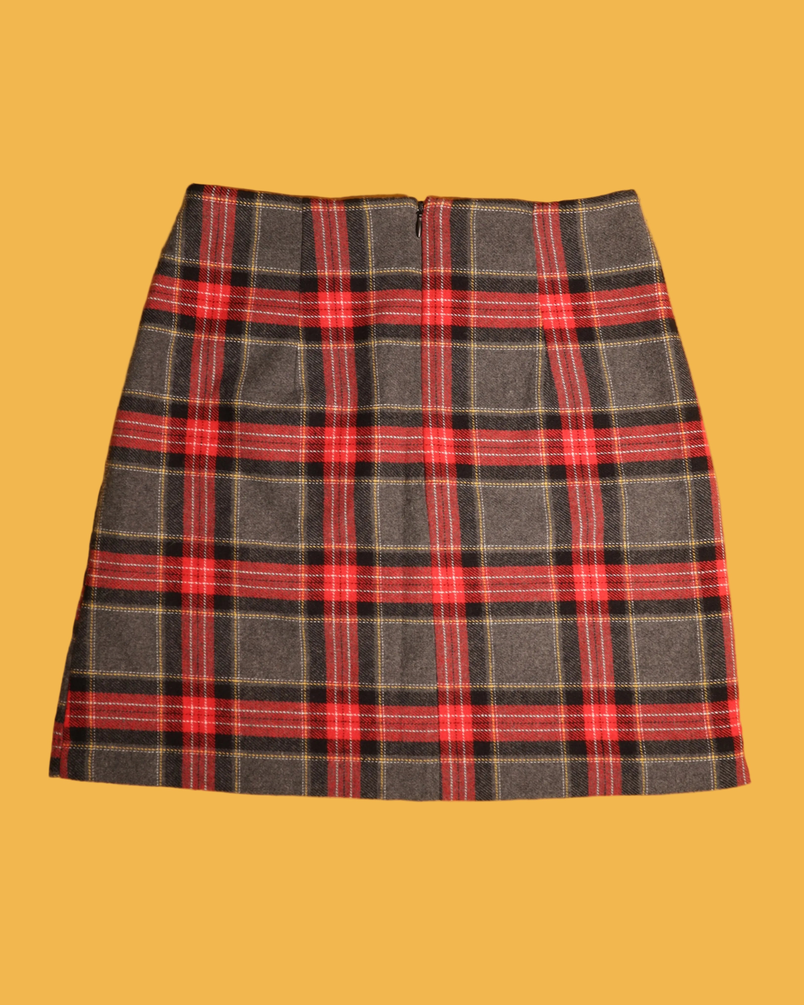 Red tartan mini skirt