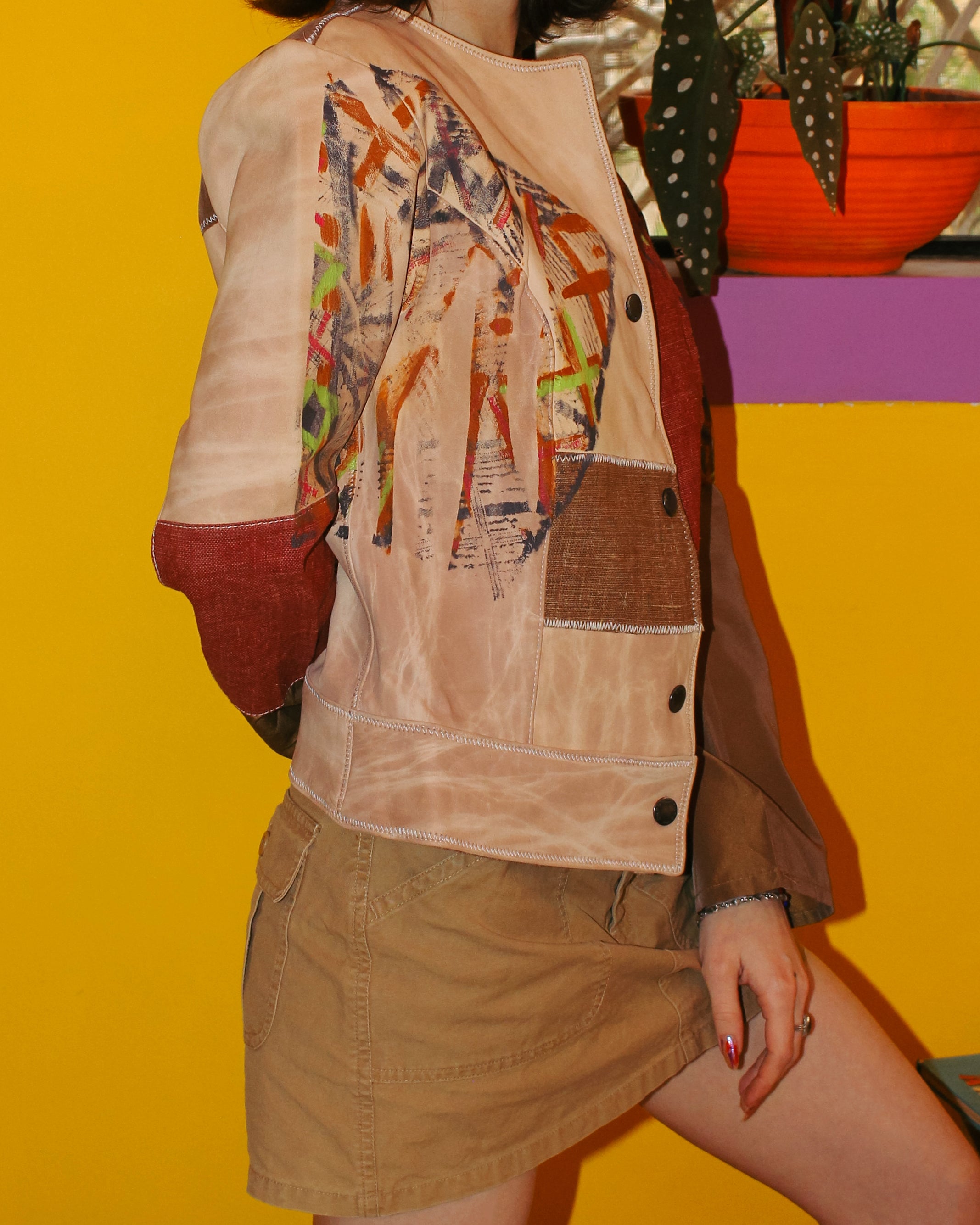 Patchwork Leather Jacket