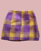 Purple & Mustard Plaid Mini Skirt