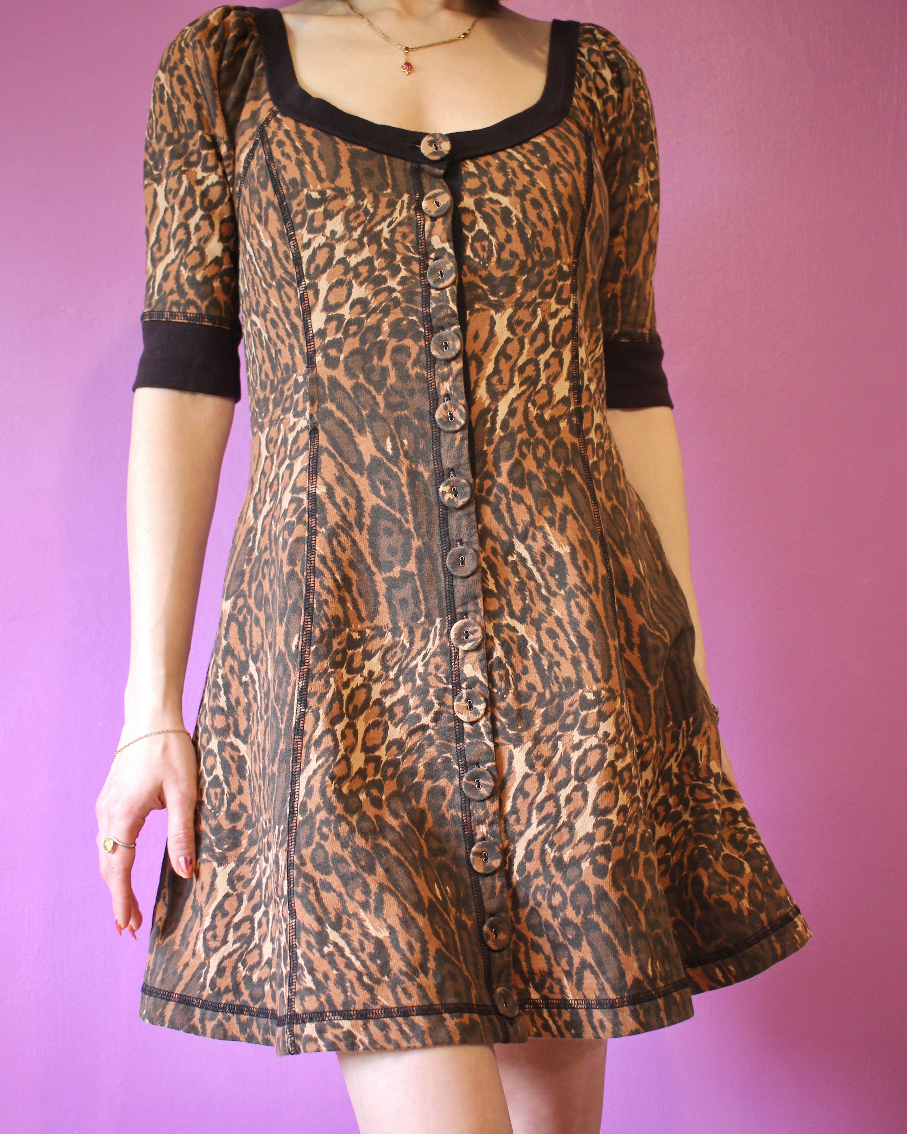 Betsey Johnson Leopard Cotton Dress