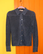 Navy Sheer Shimmer Cardigan