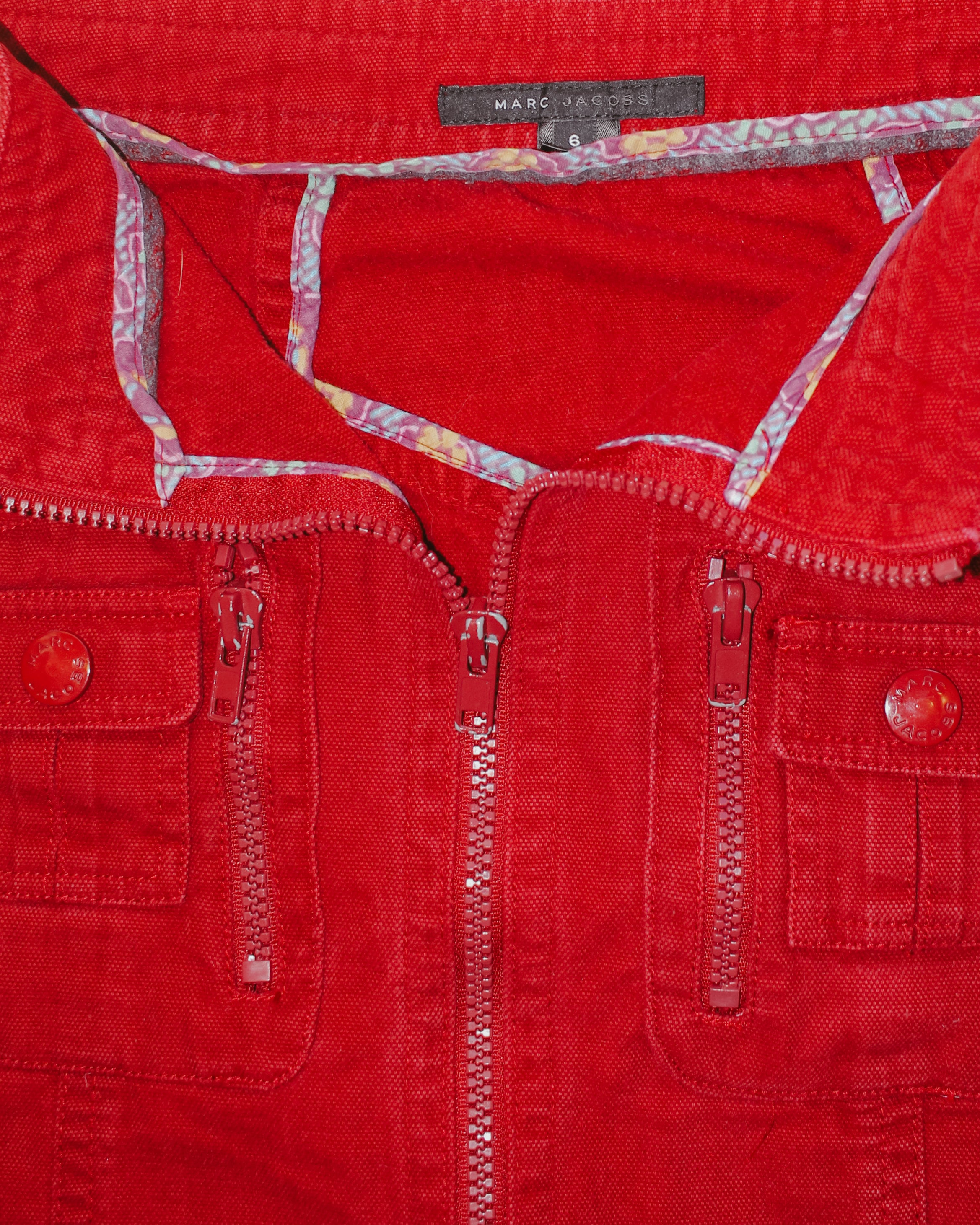 Marc Jacobs Red Zip-Front Skirt