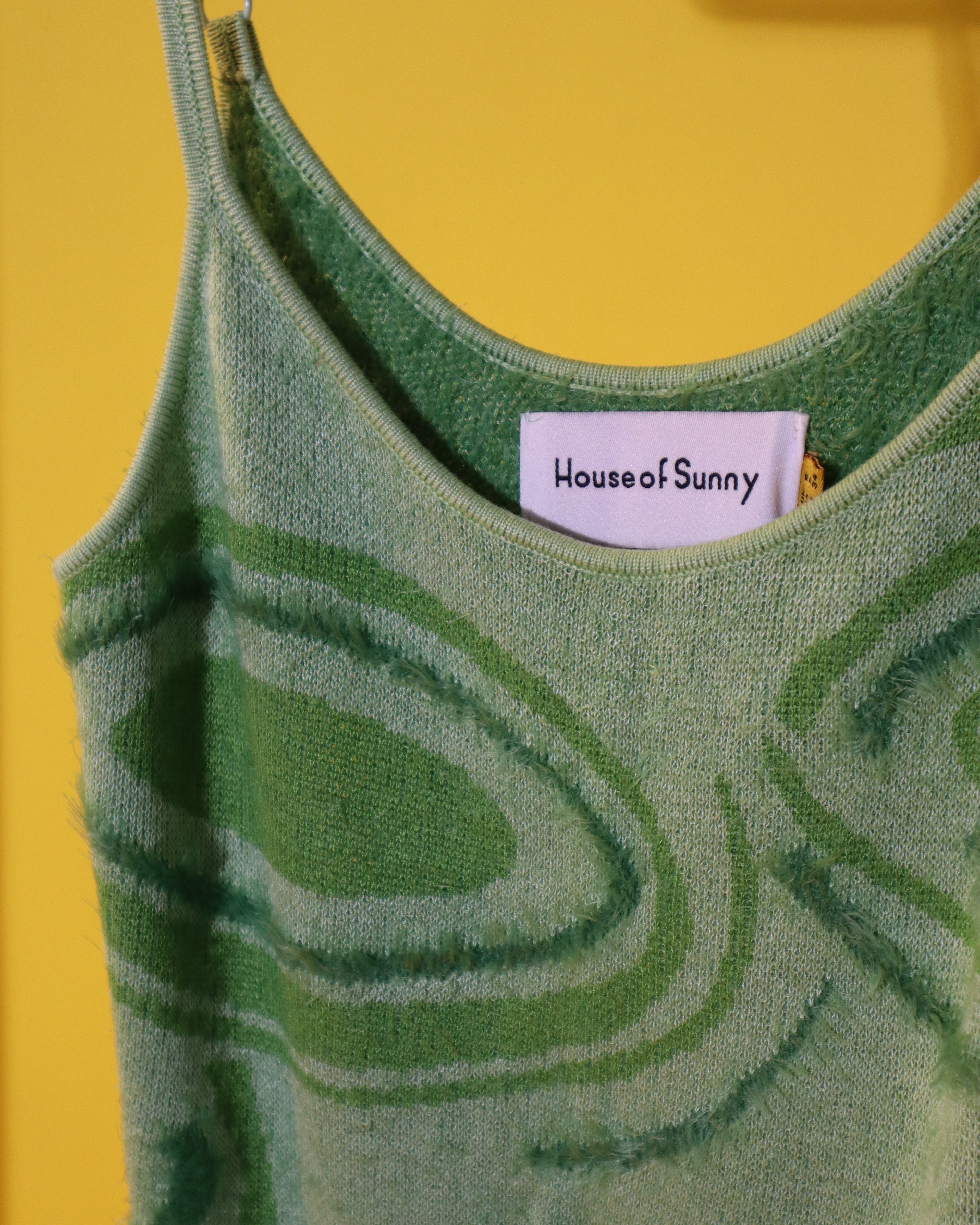 Green Knit Slip Dress