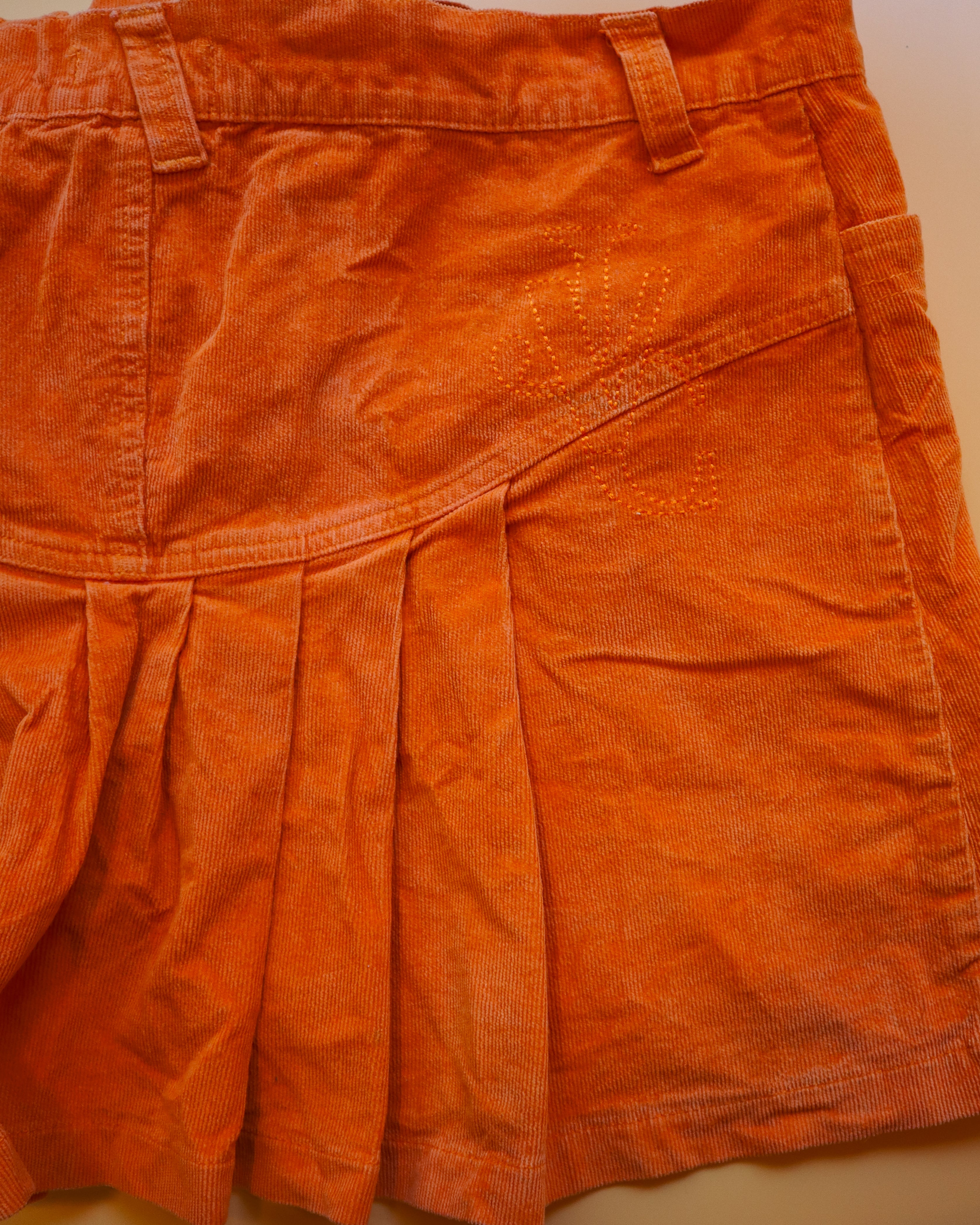 Versace Orange Corduroy Mini