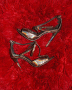 Holographic Ankle Strap Heels