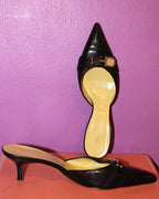 Versace Leather Kitten Mules