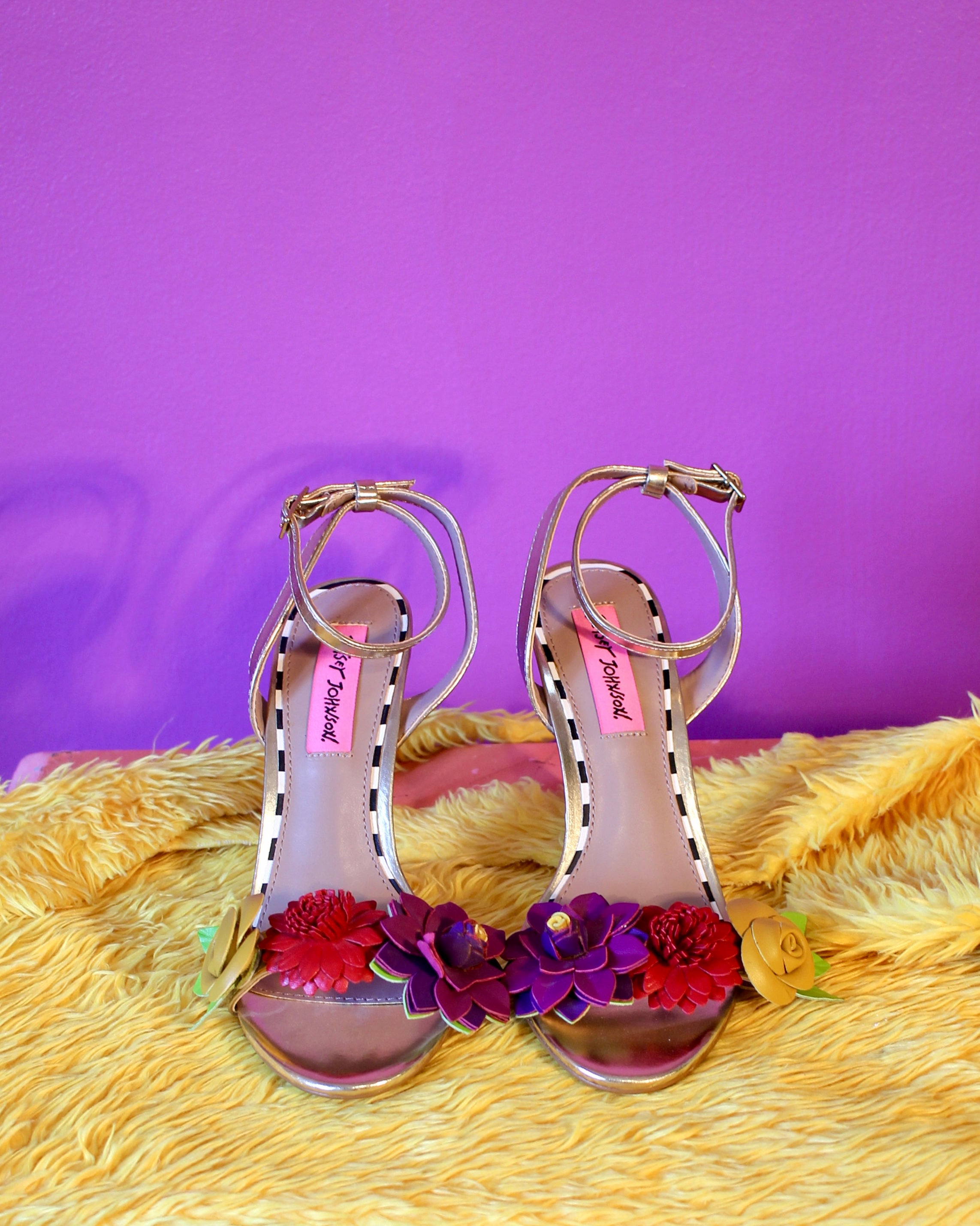 Betsey Johnson Floral Heeled Sandals