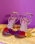 Betsey Johnson Floral Heeled Sandals