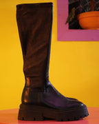 Black Leather Platform Boots