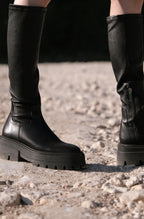 Black Leather Platform Boots