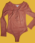 Faux Suede Bodysuit