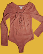 Faux Suede Bodysuit
