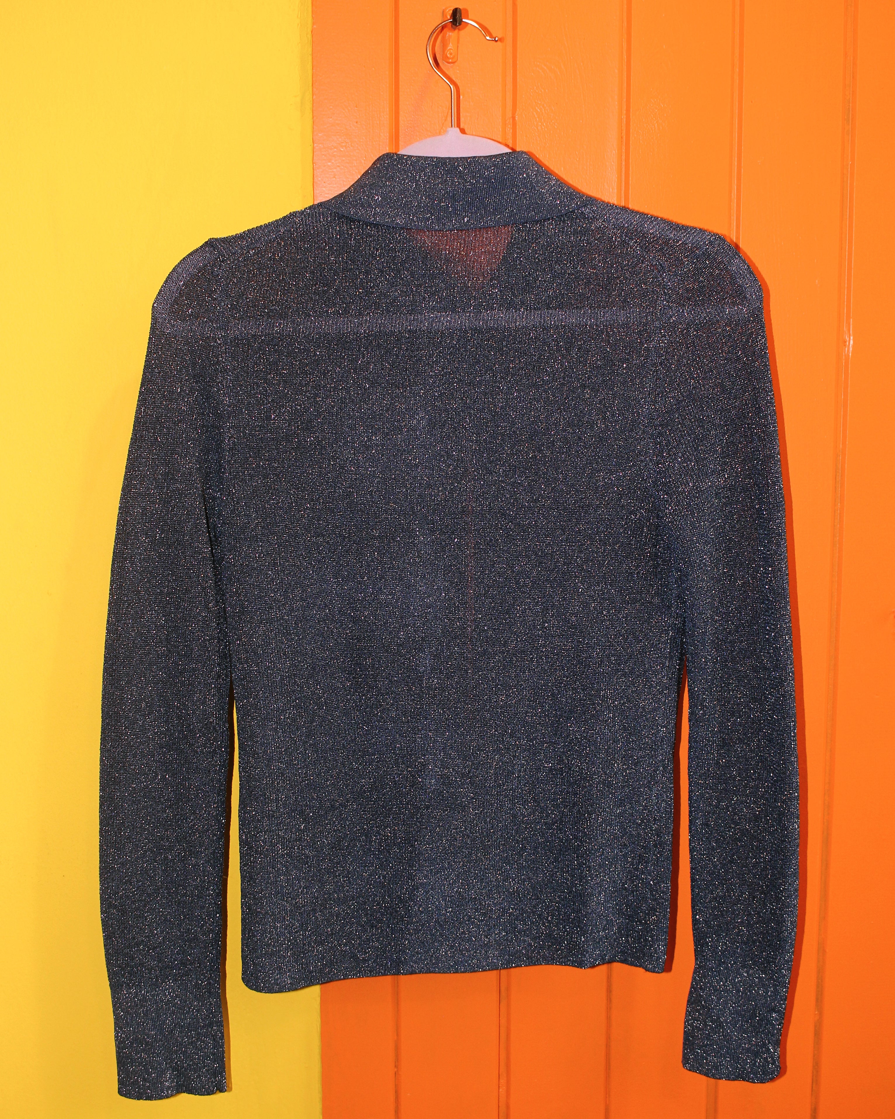 Navy Sheer Shimmer Cardigan