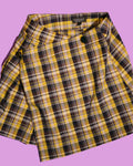 Yellow plaid mini skirt