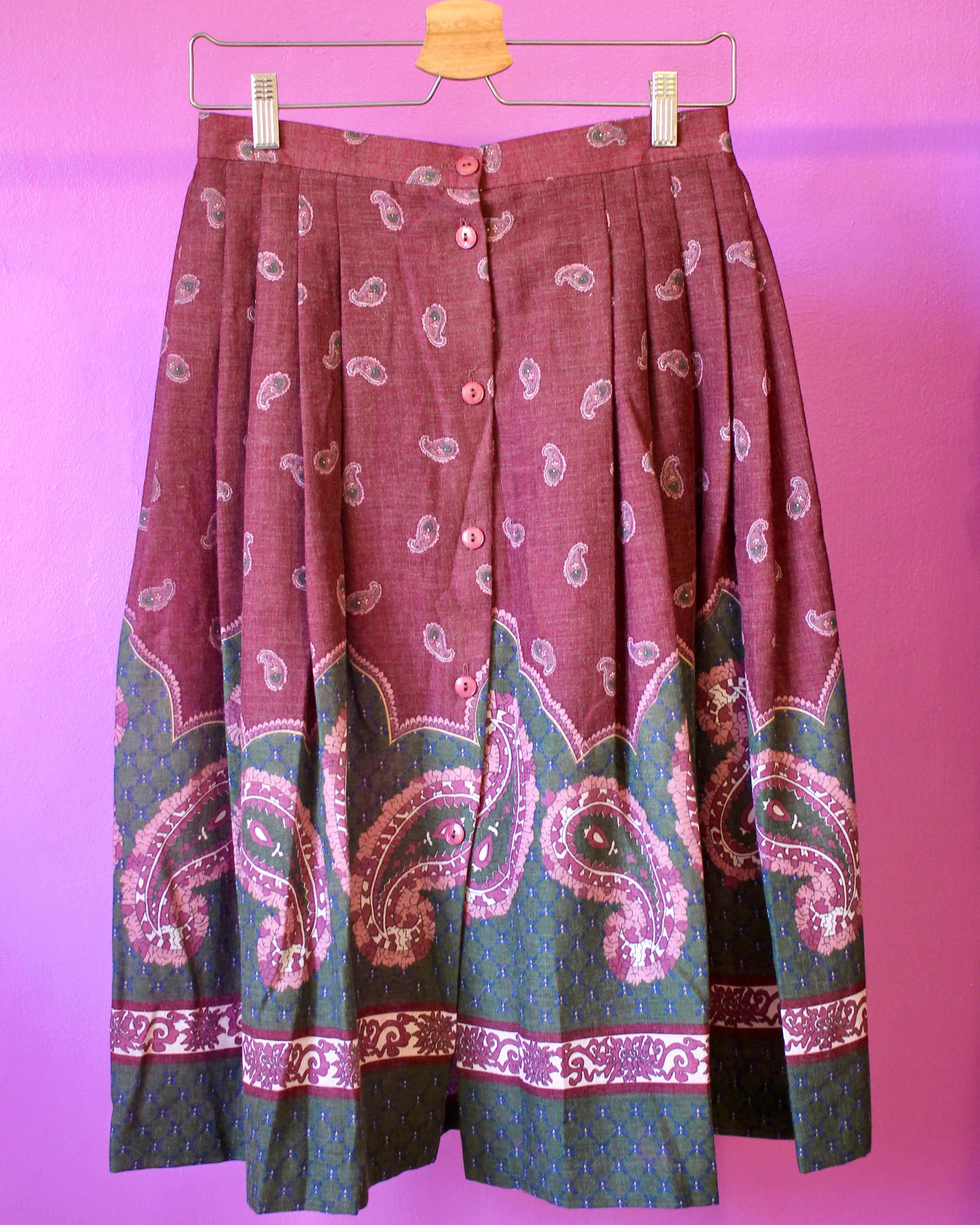 Vintage Paisley Midi Skirt