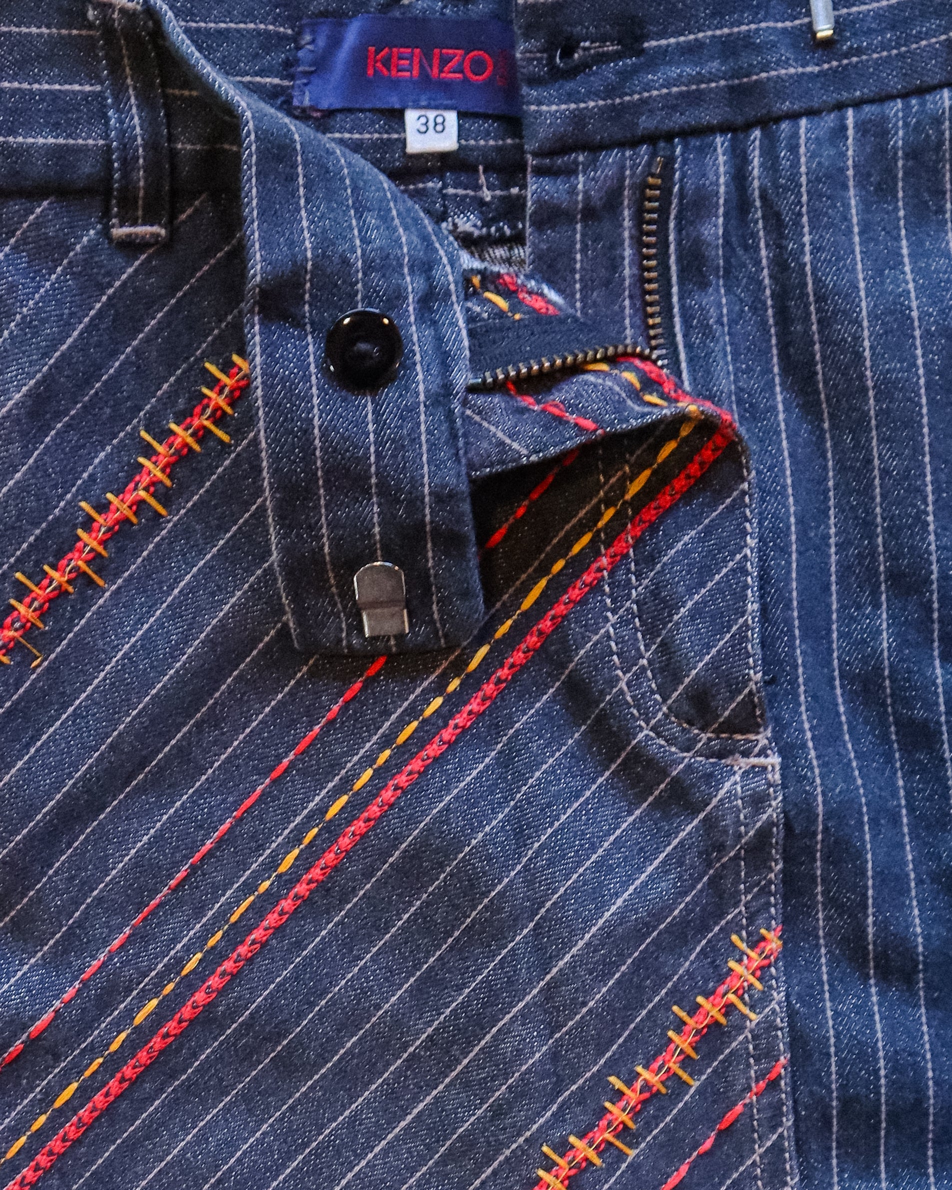 Kenzo Jeans Striped Embroidered Skirt