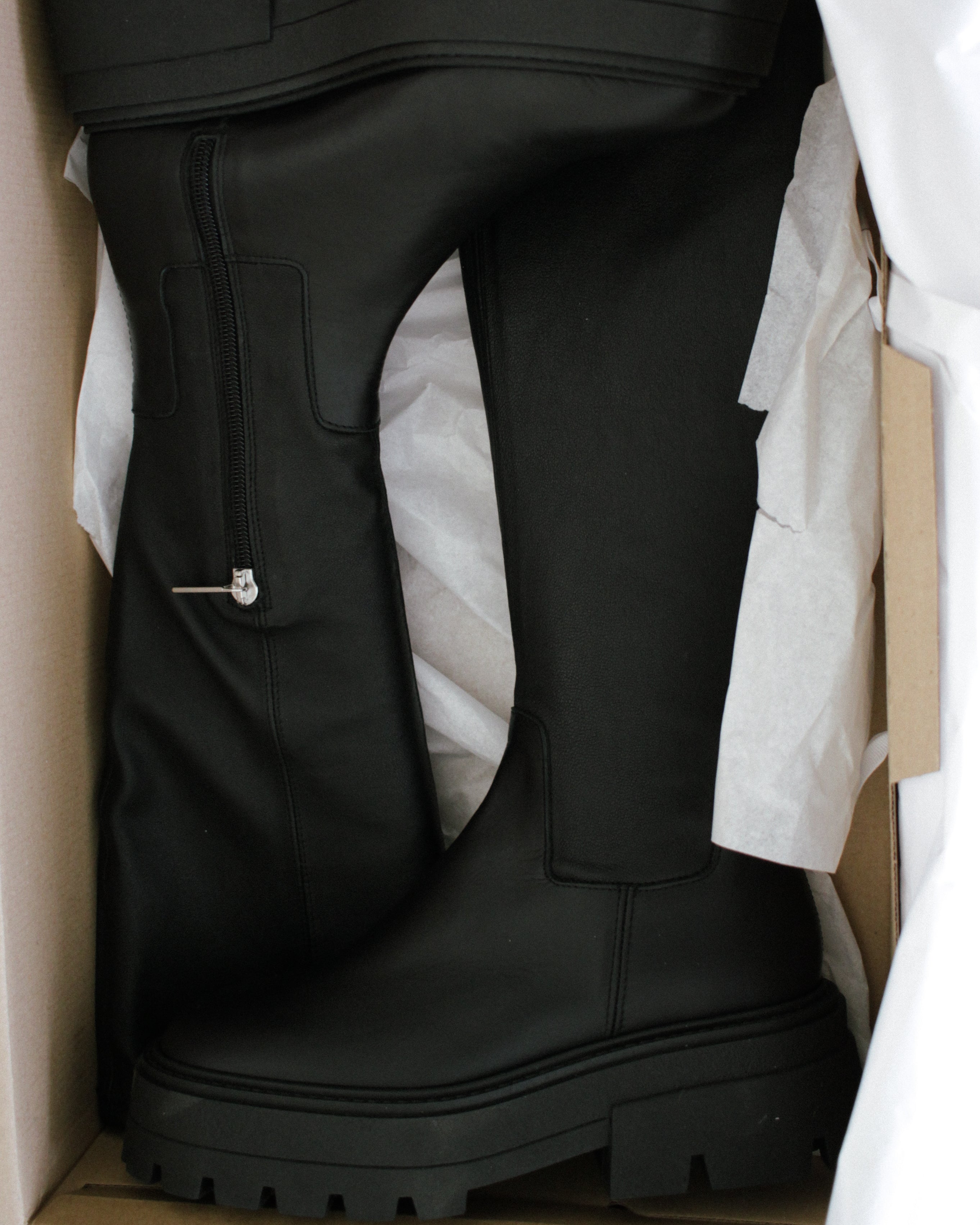 Black Leather Platform Boots