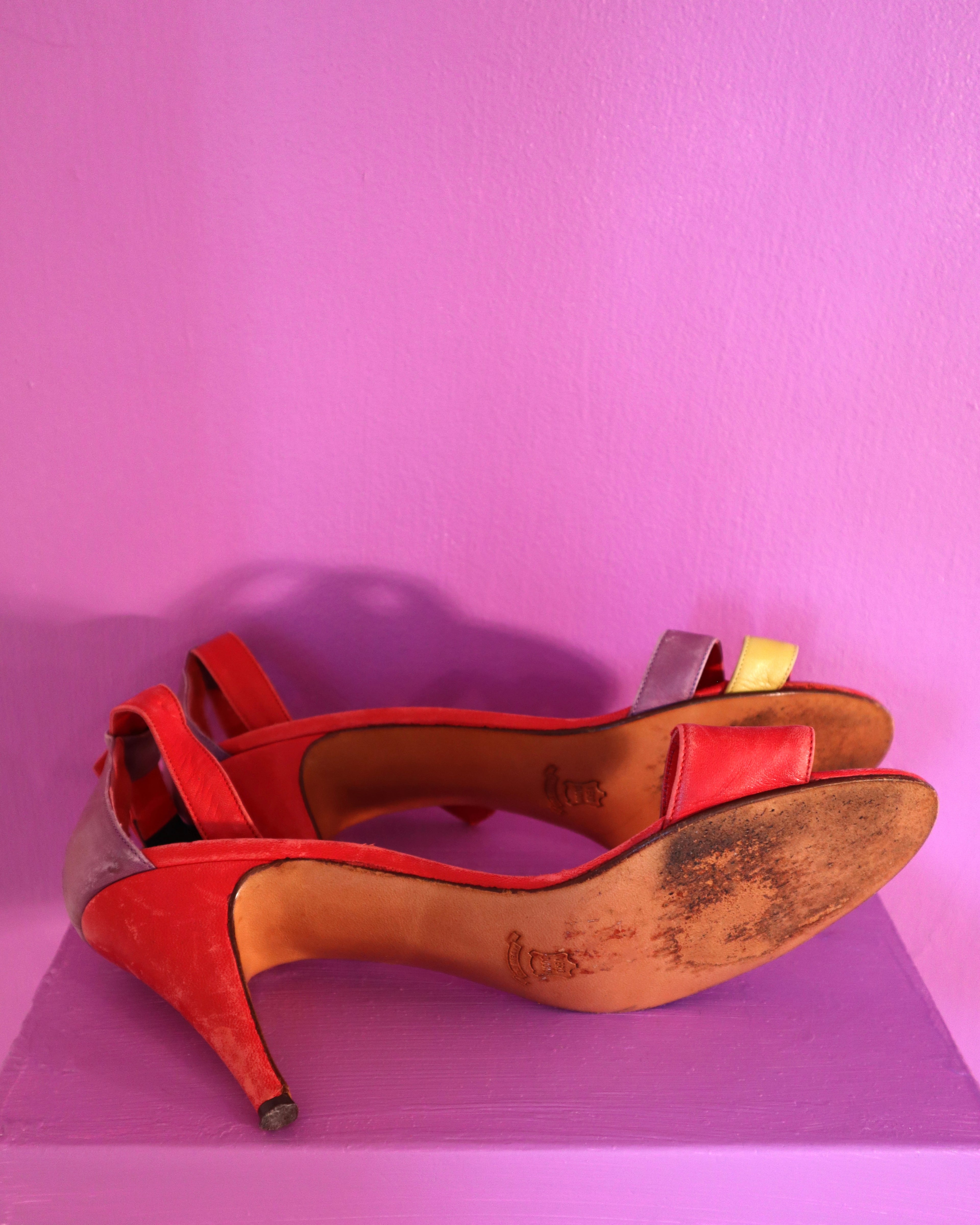 Julianelli Colorblock Ankle Heels