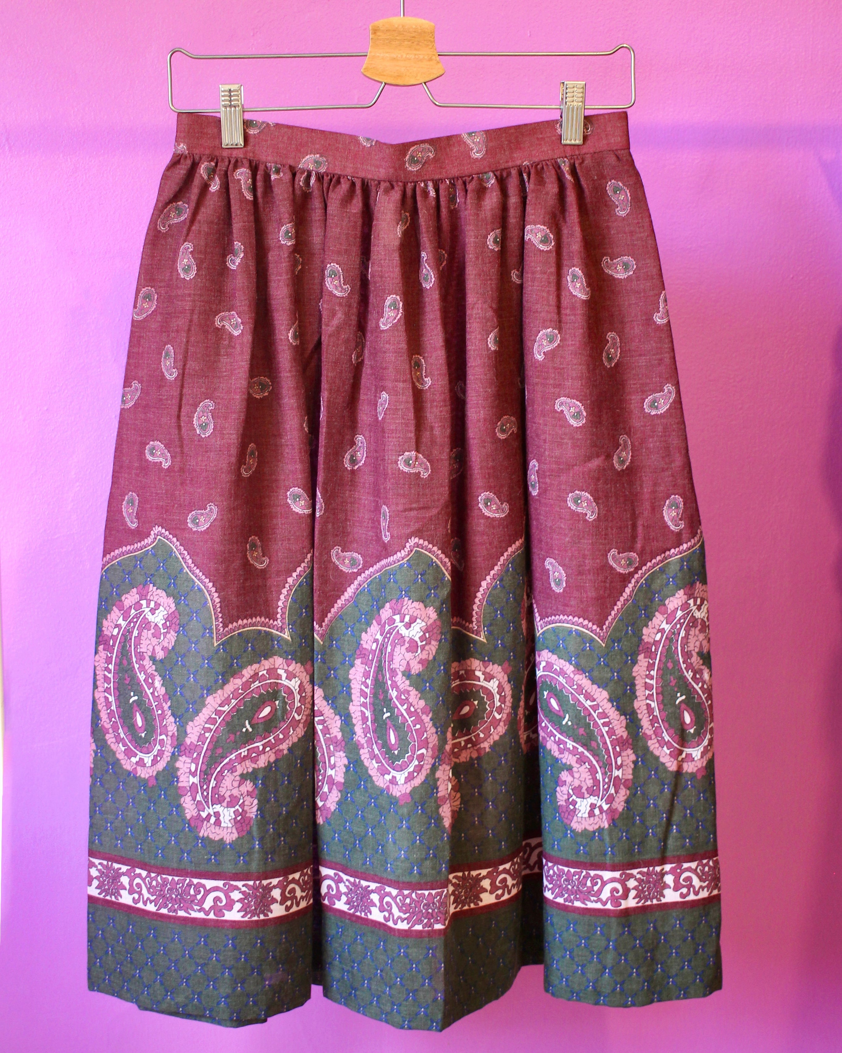 Vintage Paisley Midi Skirt