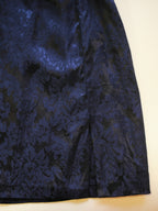 Black jacquard slit skirt