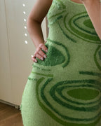 Green Knit Slip Dress