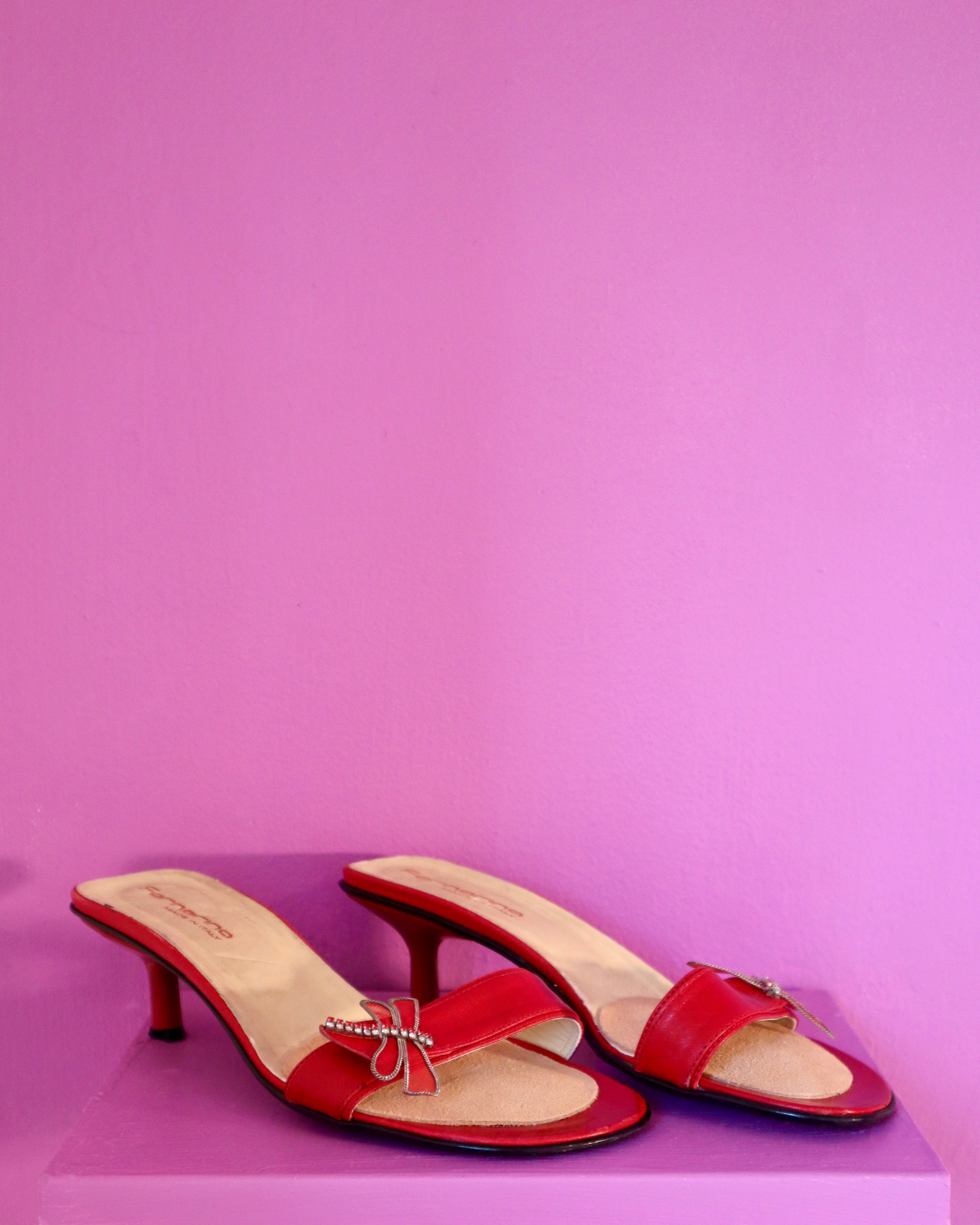 Fornarina Red Dragonfly Kitten Slides