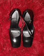 Sculptural Heel Mary Jane Pumps