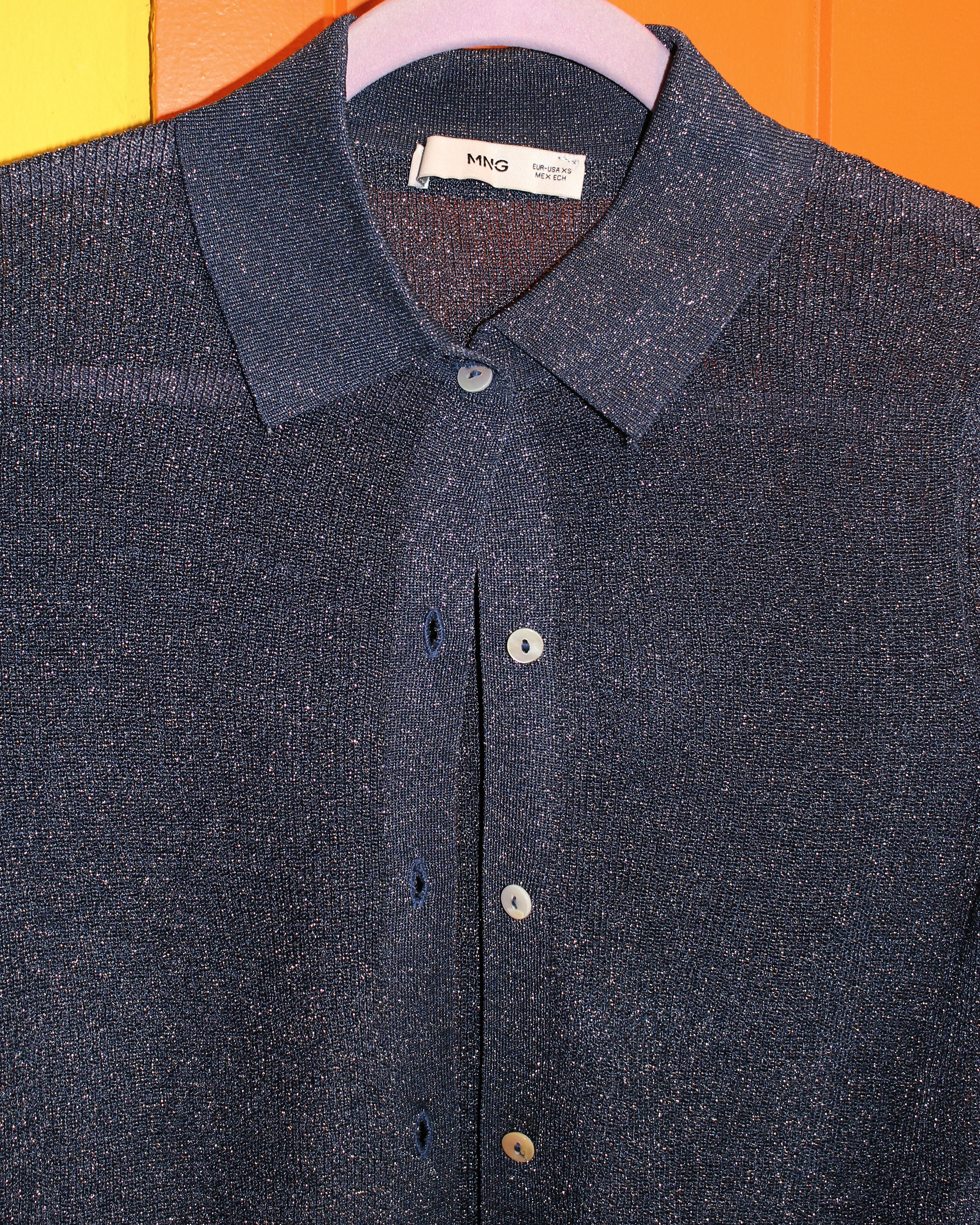 Navy Sheer Shimmer Cardigan