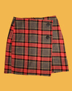 Red tartan mini skirt