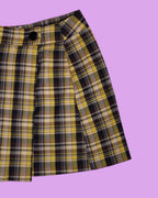 Yellow plaid mini skirt