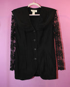 Black Lace Sleeve Blouse