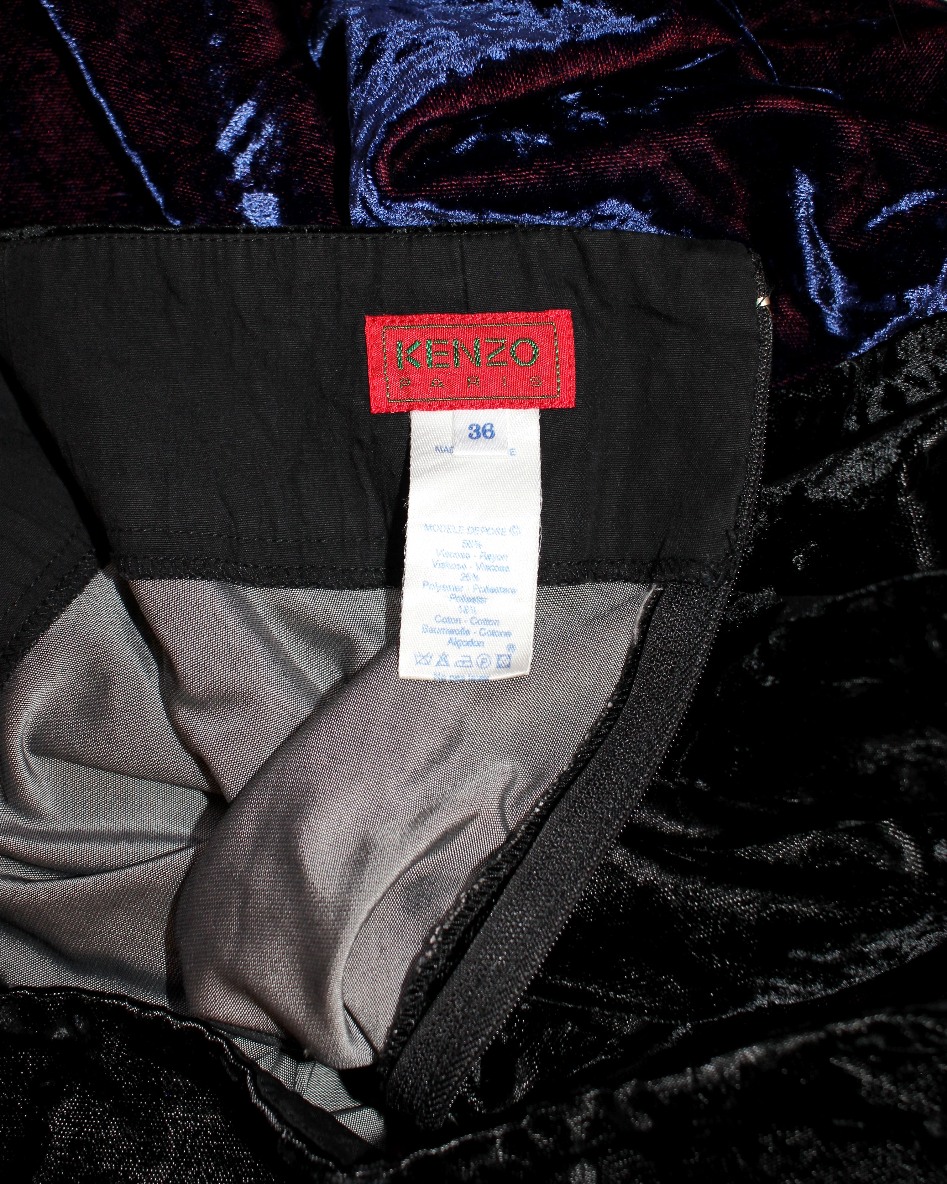 Kenzo panelled velvet skirt