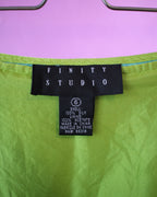 Silk Embroidered Lime Green Midi Skirt