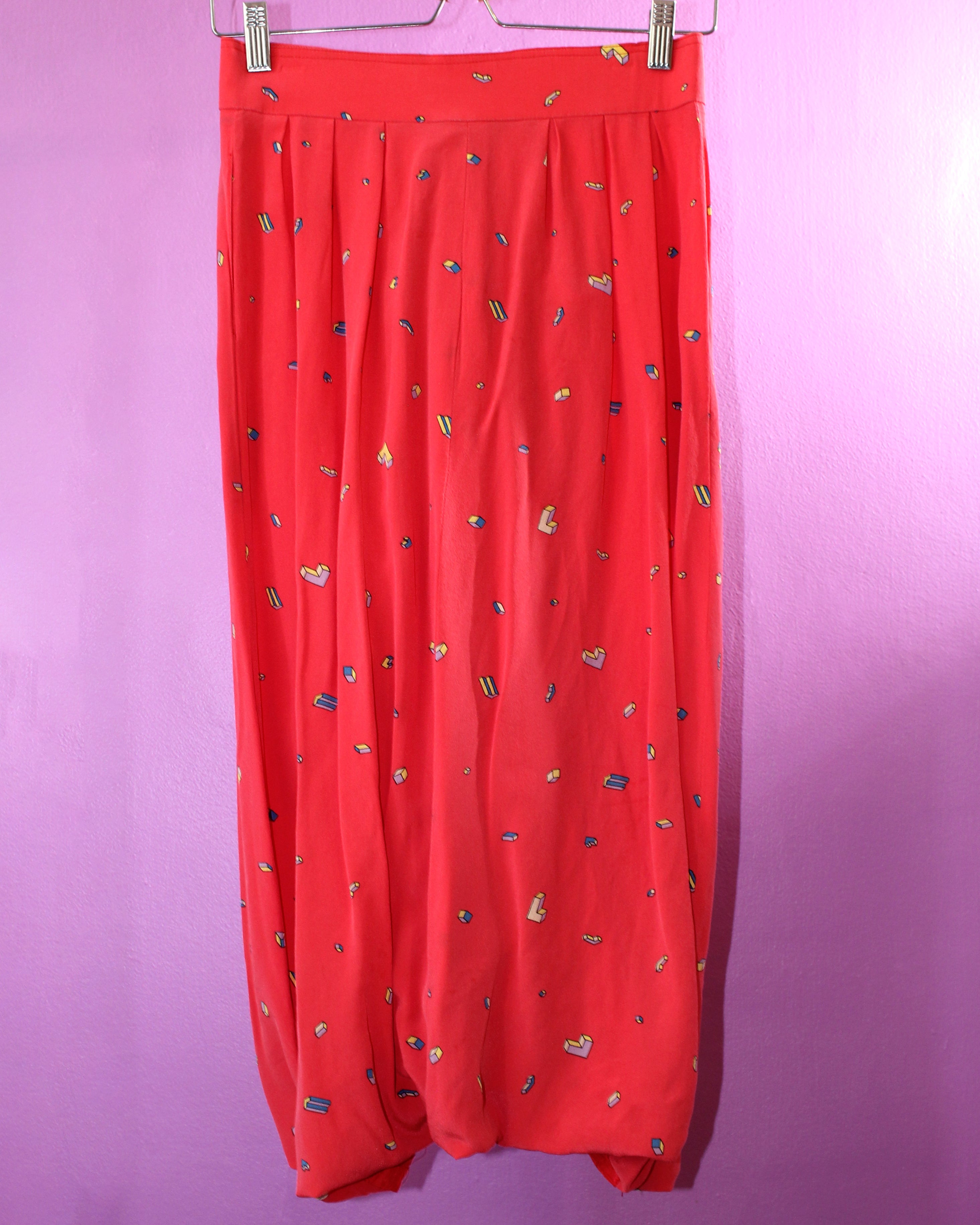 Chloé Tetris Print Midi Skirt