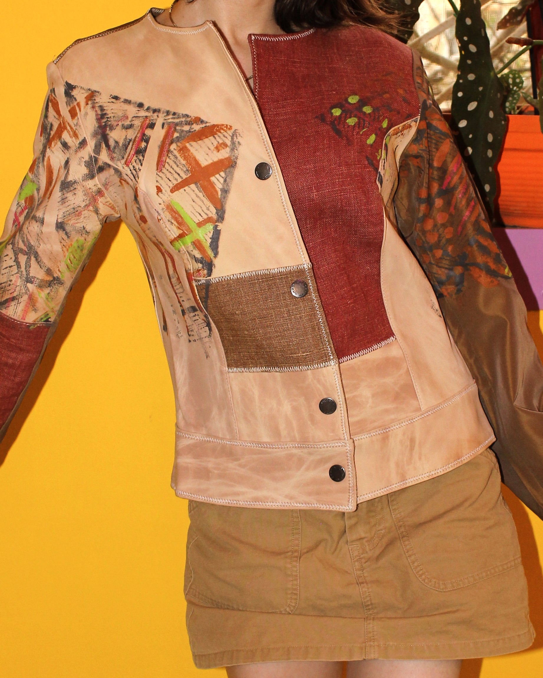 Patchwork Leather Jacket