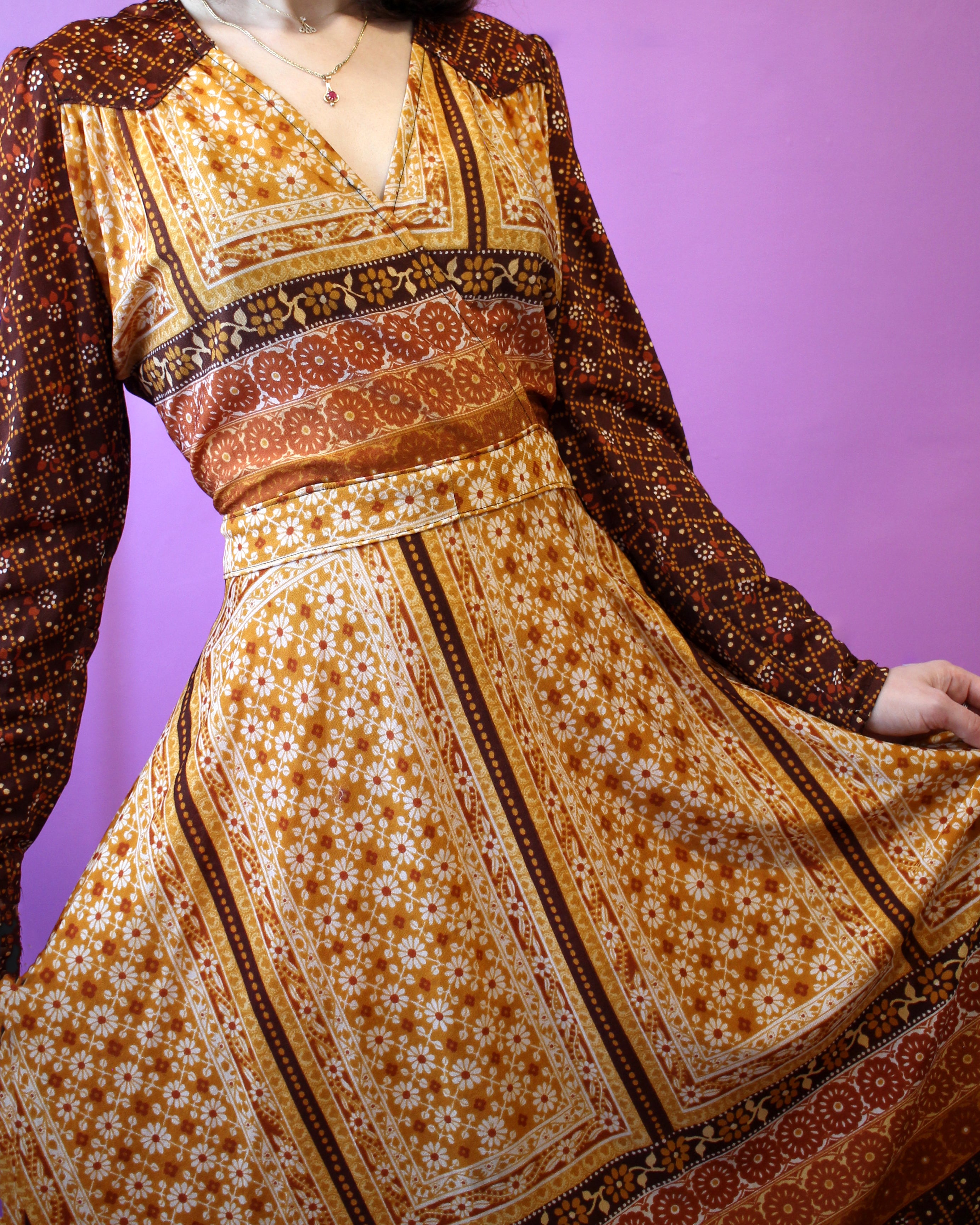 Vintage 70s Floral Maxi Dress