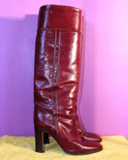 Raphael Salato Burgundy Leather Boots