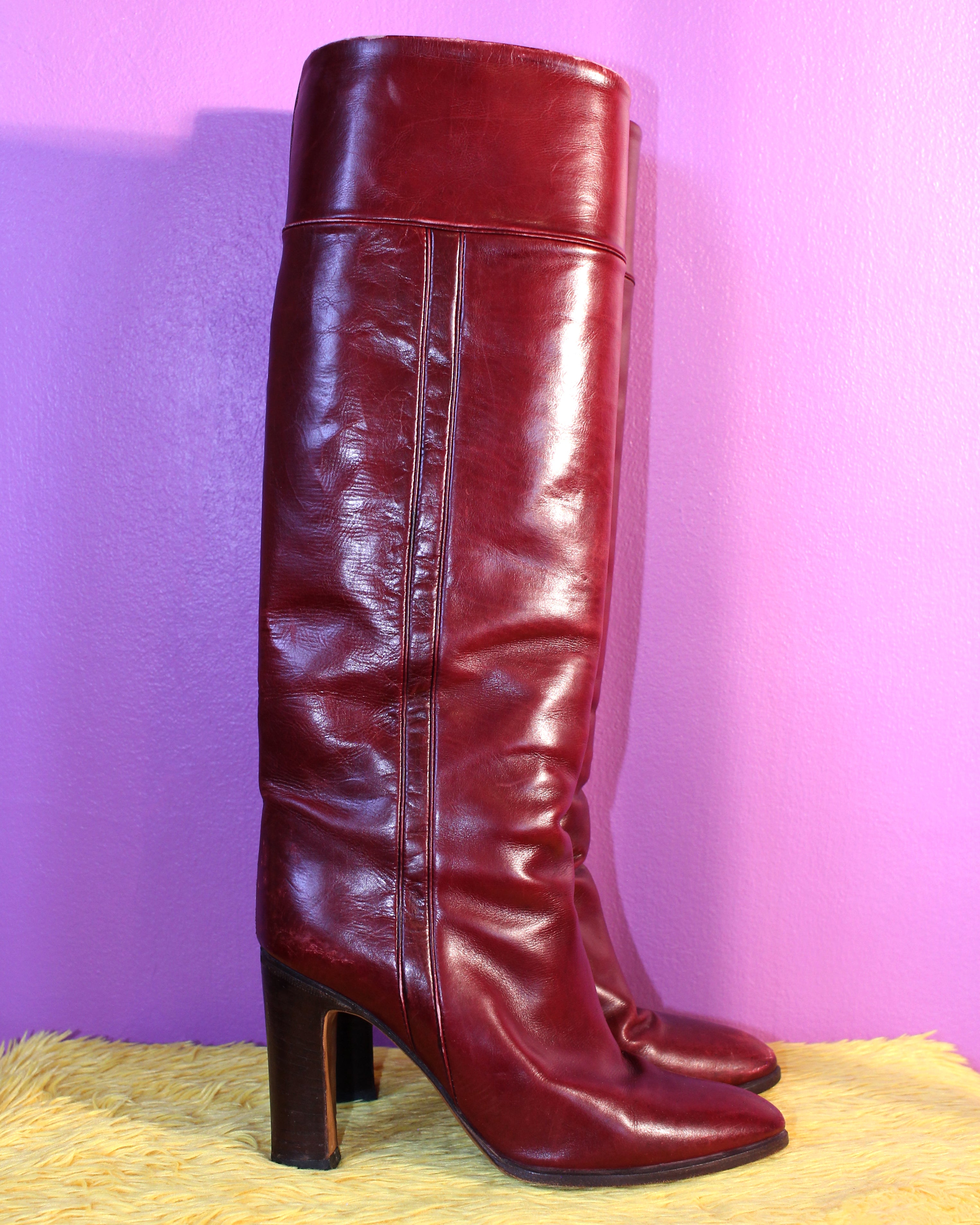 Raphael Salato Burgundy Leather Boots
