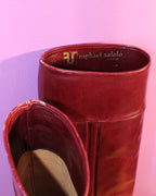 Raphael Salato Burgundy Leather Boots