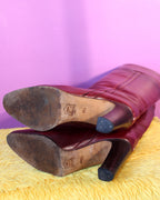 Raphael Salato Burgundy Leather Boots