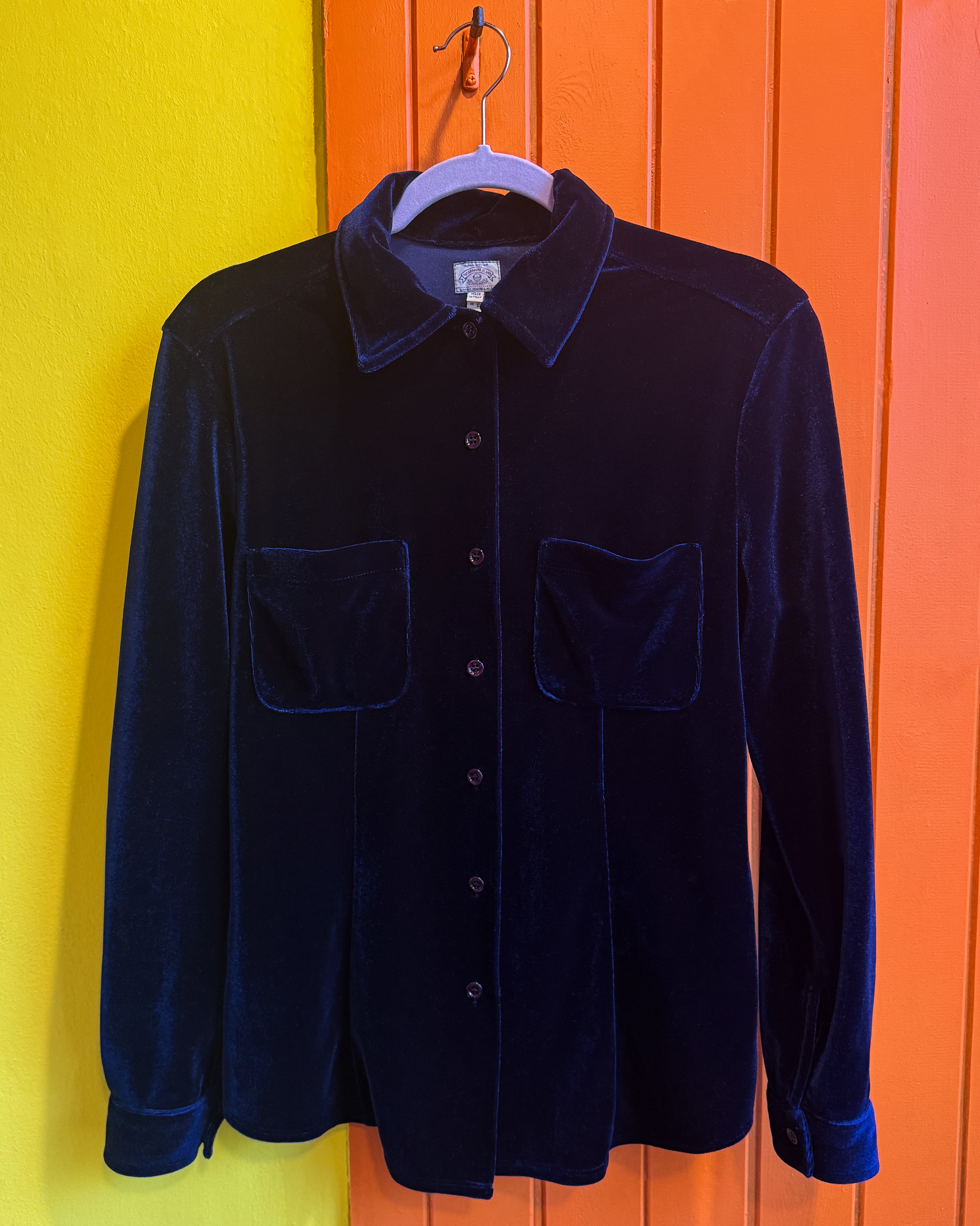 Armani Jeans Navy Velvet Shirt