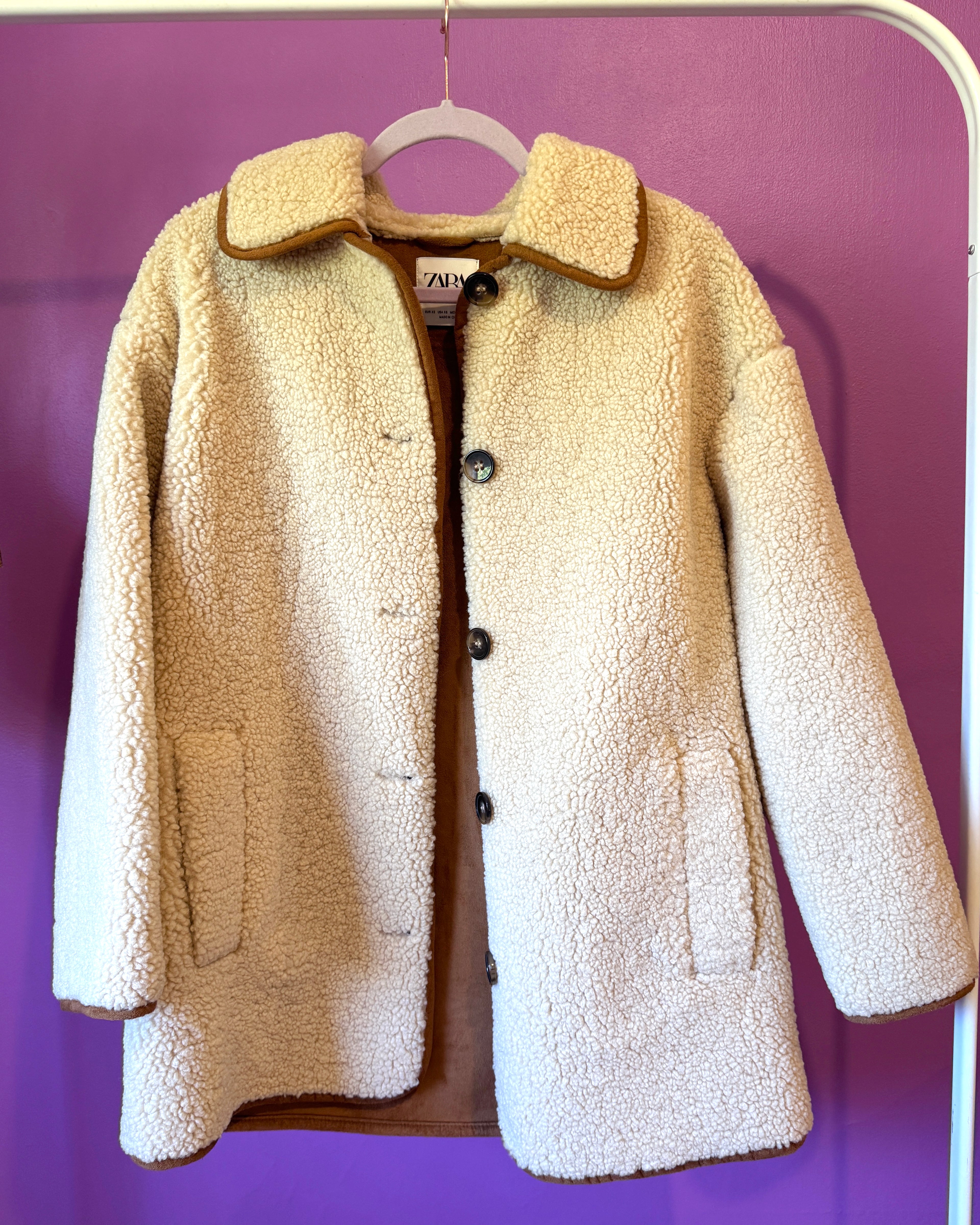 Beige Textured Coat