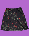 Black Floral Mini Skirt