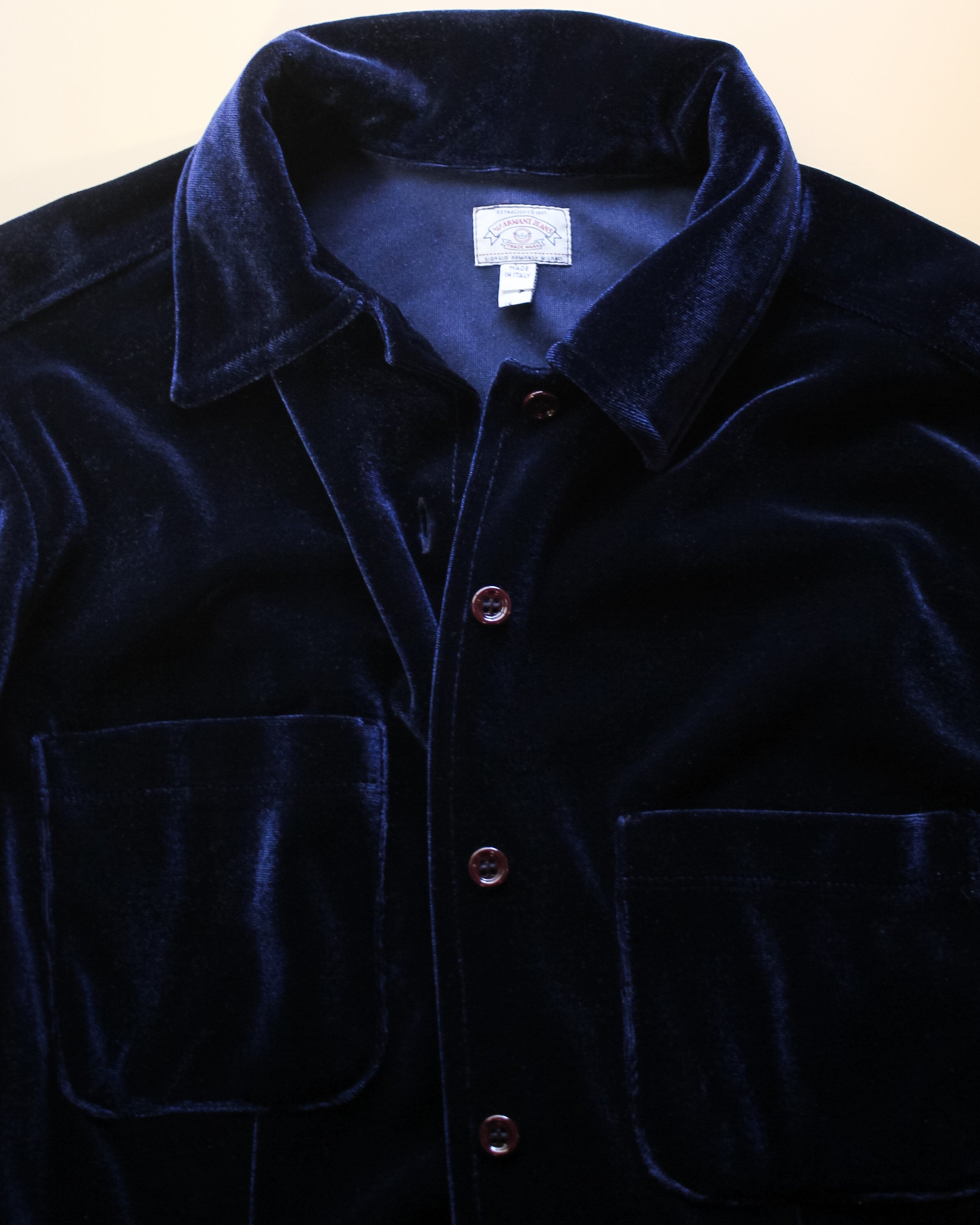 Armani Jeans Navy Velvet Shirt