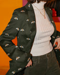 Green Bee Print Blazer